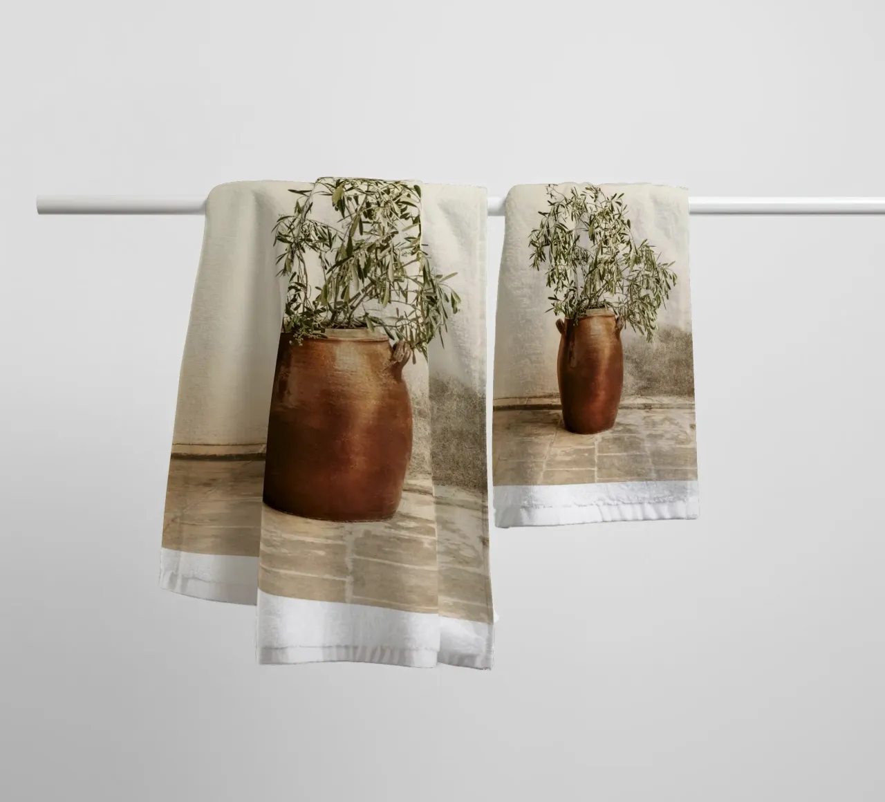 Rustic Olive Branch Print towel by leslie shop