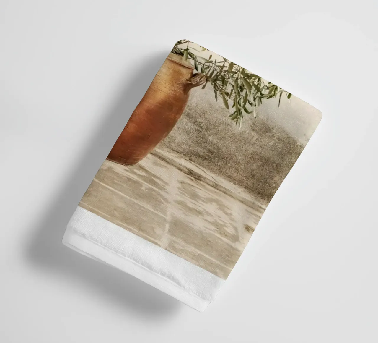 Stampa rustica di rami d'ulivo asciugamano da bagno da leslie shop