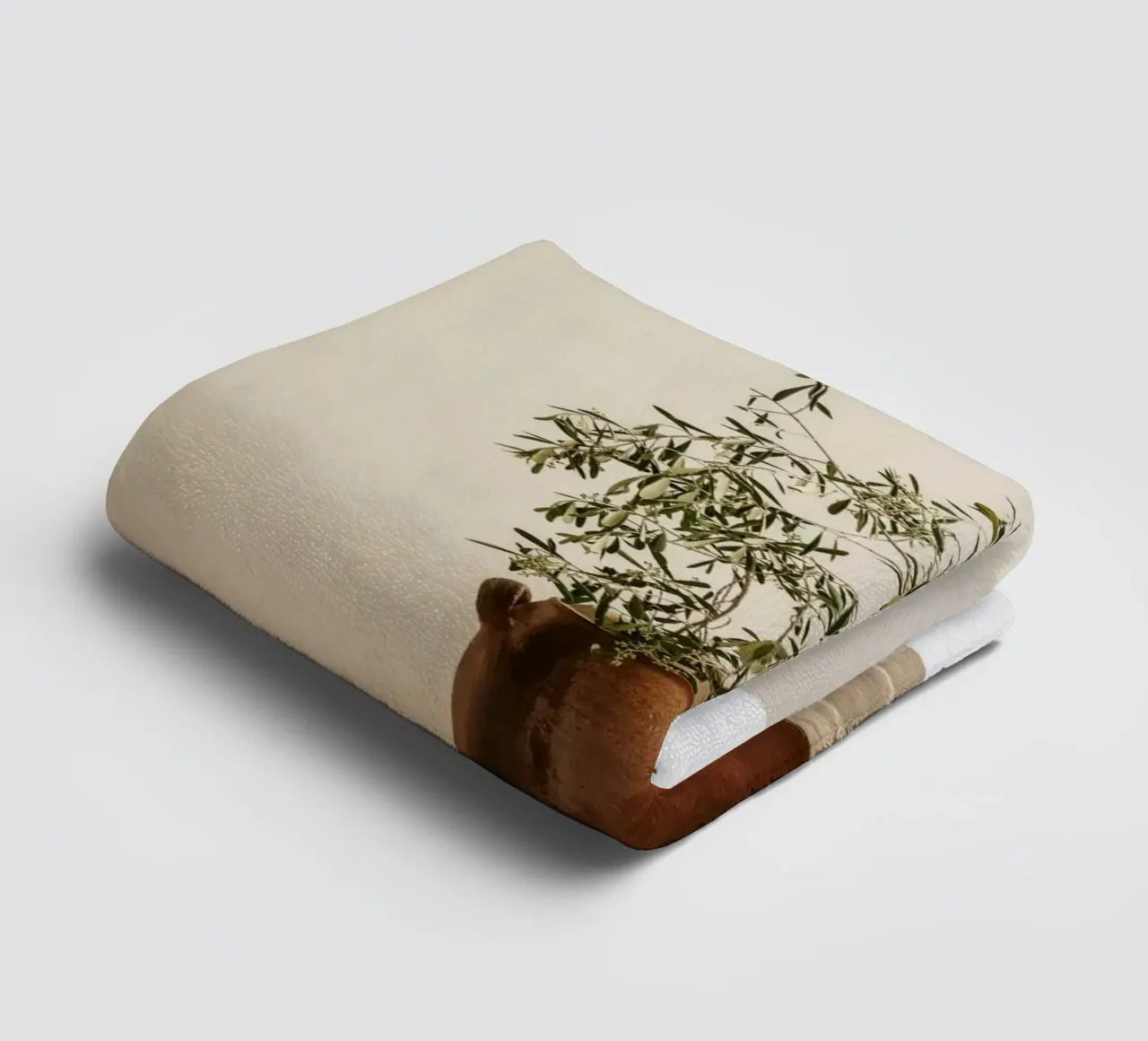 Stampa rustica di rami d'ulivo asciugamano da bagno da leslie shop