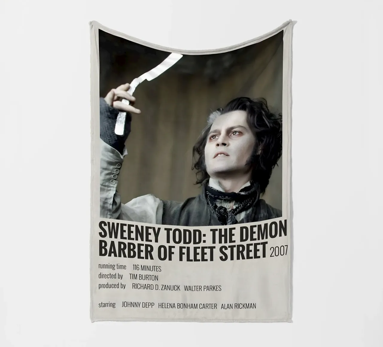 SWEENEY TODD THE DEMON BARBER OF FLEET STREET 2007 coperta in pile da MVFminimalist