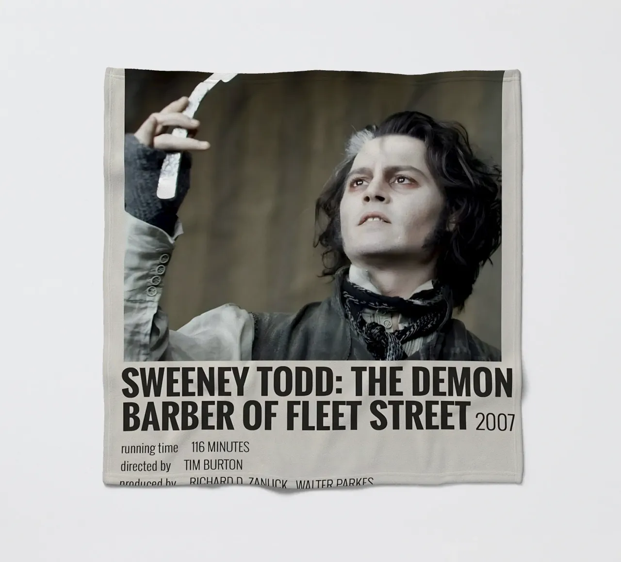 SWEENEY TODD THE DEMON BARBER OF FLEET STREET 2007 coperta in pile da MVFminimalist
