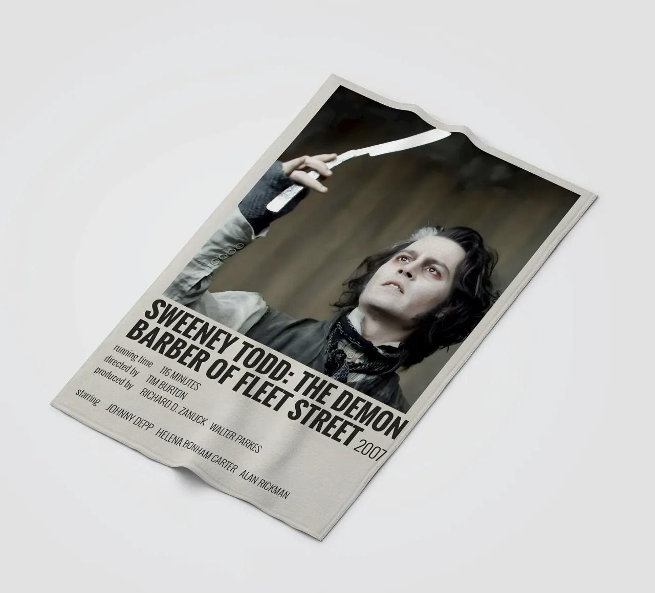 SWEENEY TODD THE DEMON BARBER OF FLEET STREET 2007 coperta in pile da MVFminimalist