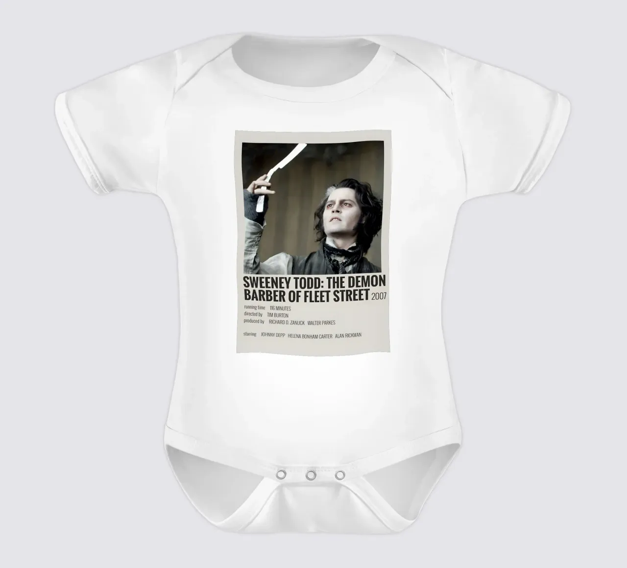 SWEENEY TODD THE DEMON BARBER OF FLEET STREET 2007 body neonato maniche corte da MVFminimalist