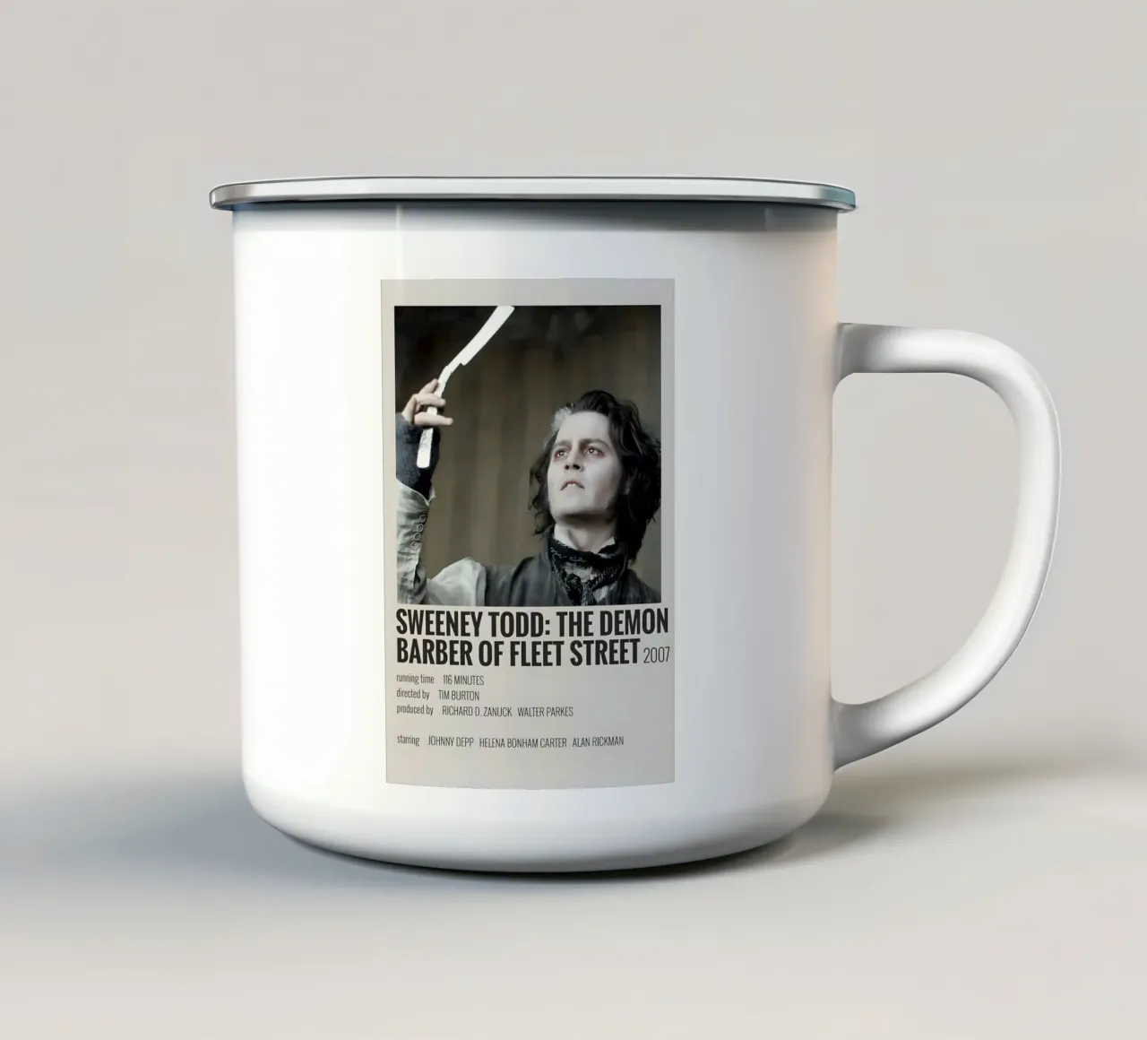 SWEENEY TODD THE DEMON BARBER OF FLEET STREET 2007 tazza in smalto da MVFminimalist