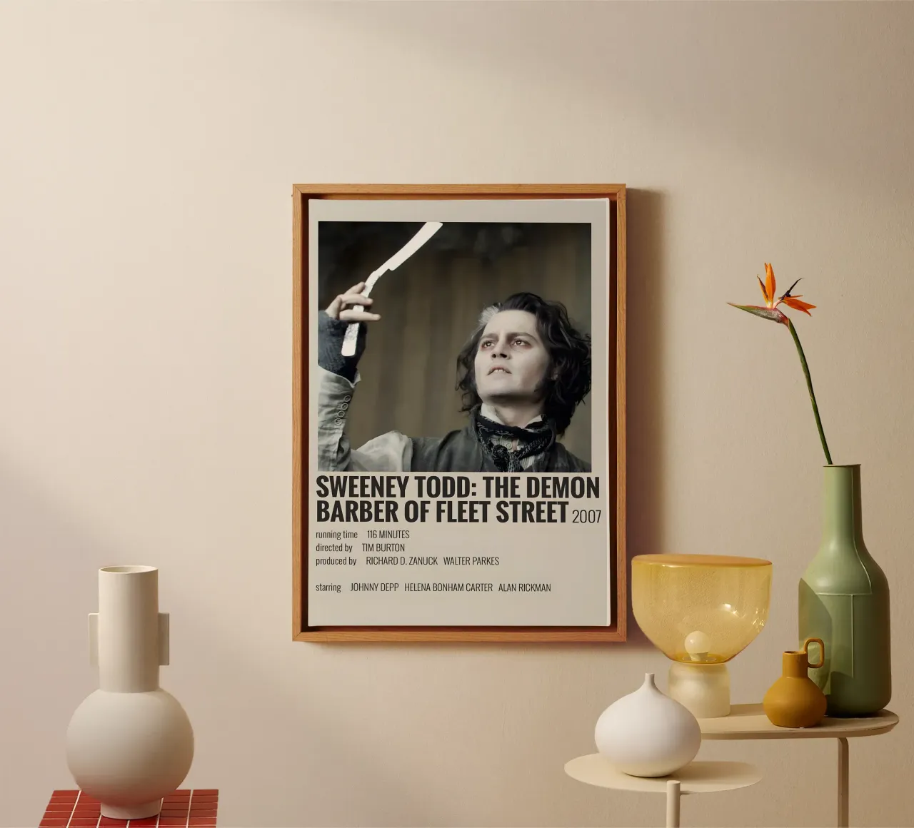 SWEENEY TODD THE DEMON BARBER OF FLEET STREET 2007 canvas met Baklijst van MVFminimalist
