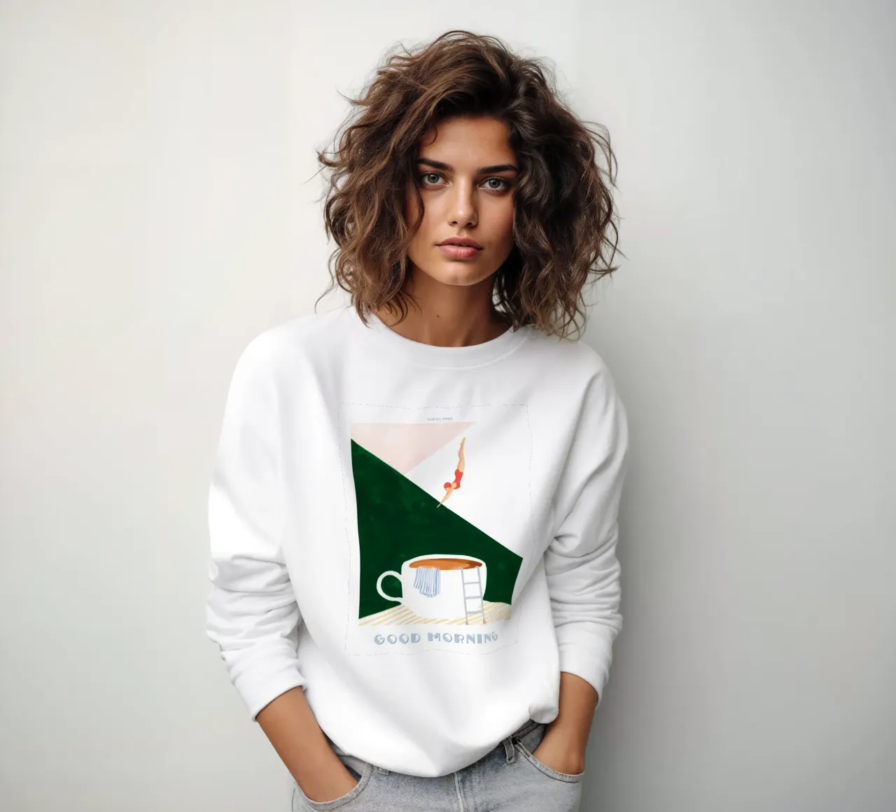 Sabina Fenn - Buenos días Dive Print sudadera de leslie shop