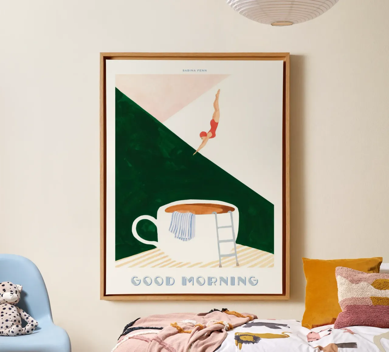 Sabina Fenn - Stampa "Buon giorno in immersione tela con Cornice a cassetta da leslie shop