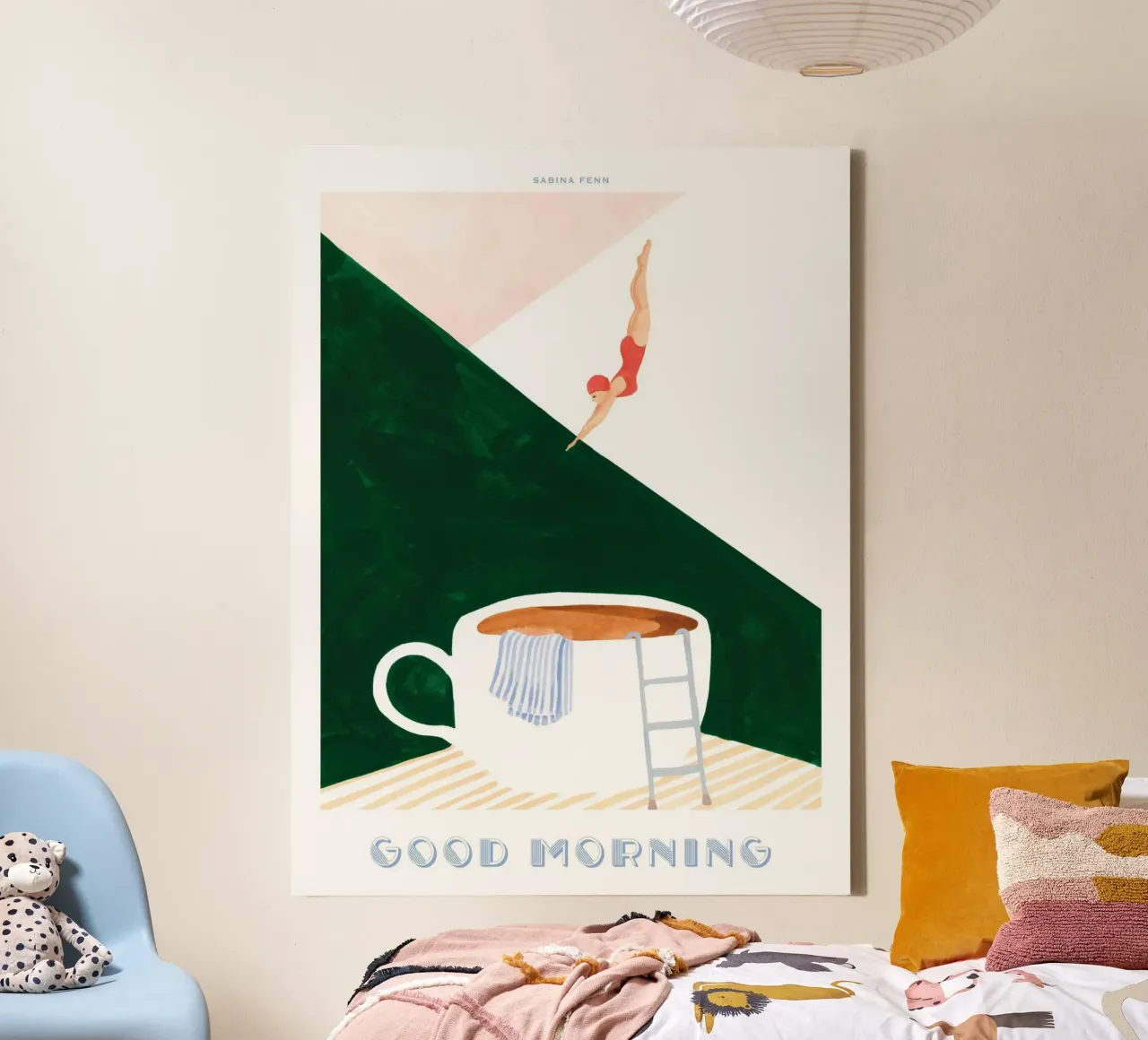 Sabina Fenn - Stampa "Buon giorno in immersione tela con Cornice a cassetta da leslie shop