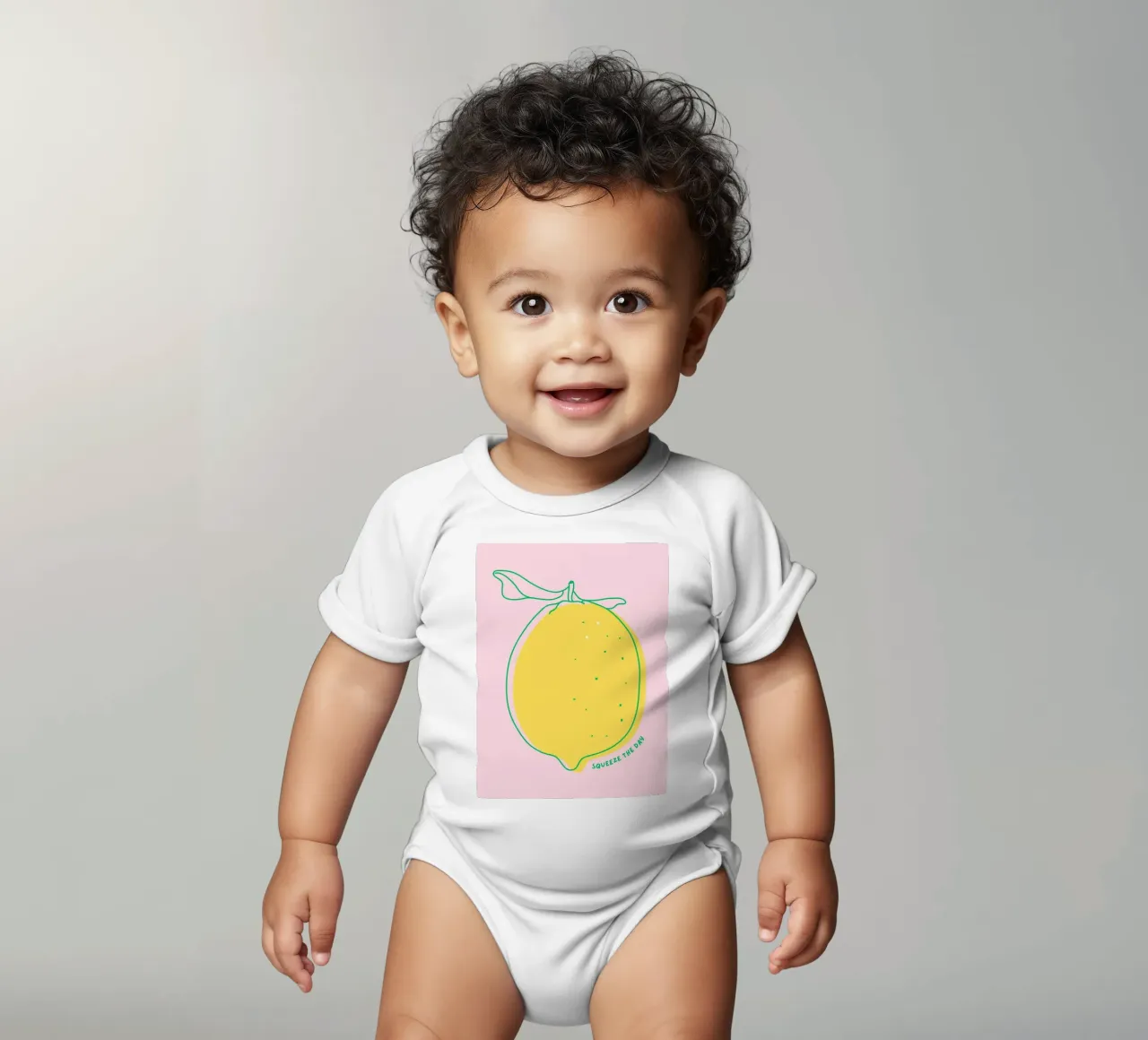 Squeeze the day - Zitrone Kurzarm Babybody von leslie shop