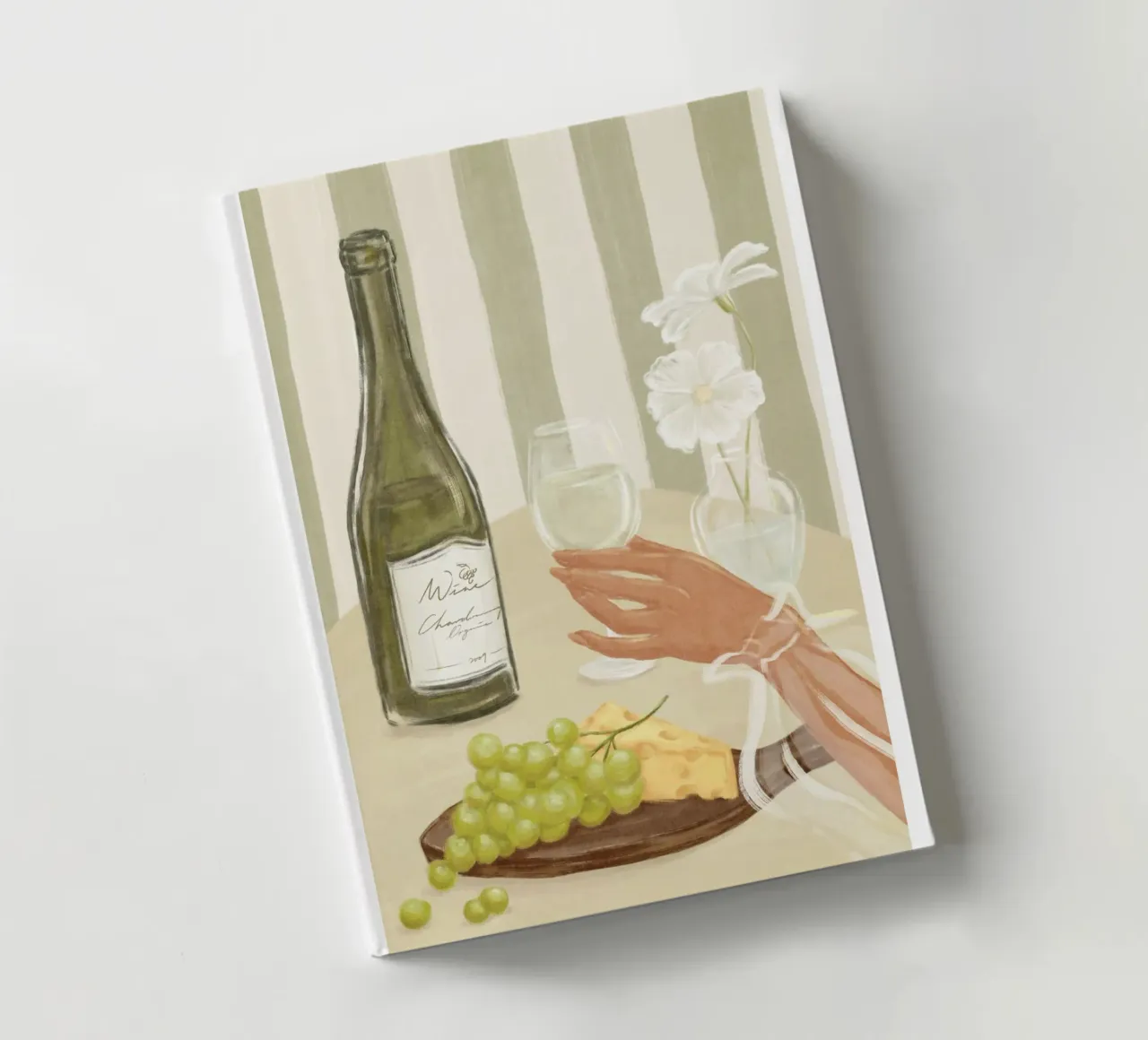 Time for Wine Print notebook by leslie shop