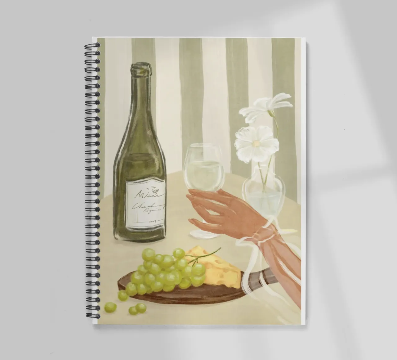 Time for Wine Print spiral notebook by leslie shop