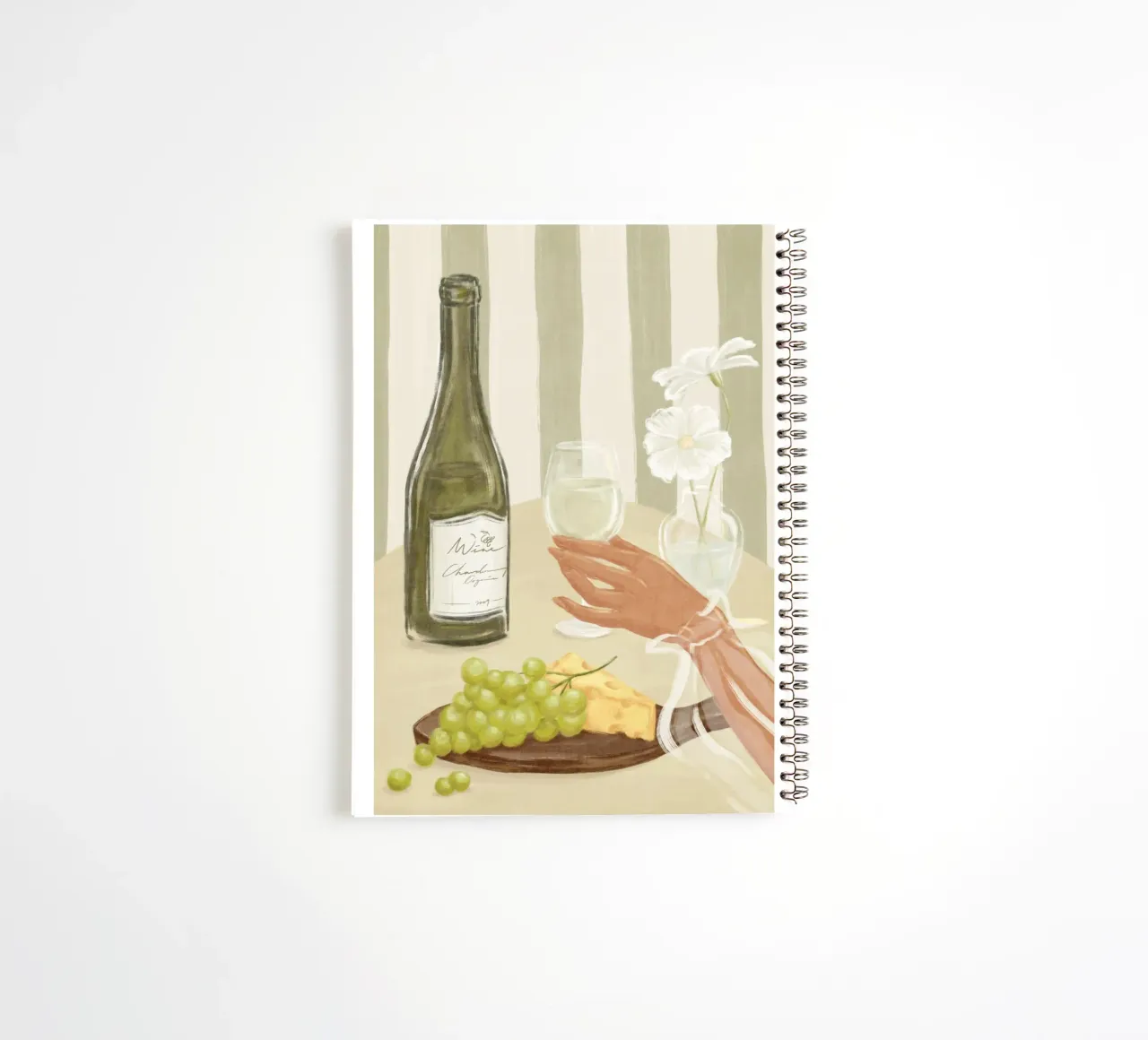Time for Wine Print spiral notebook by leslie shop