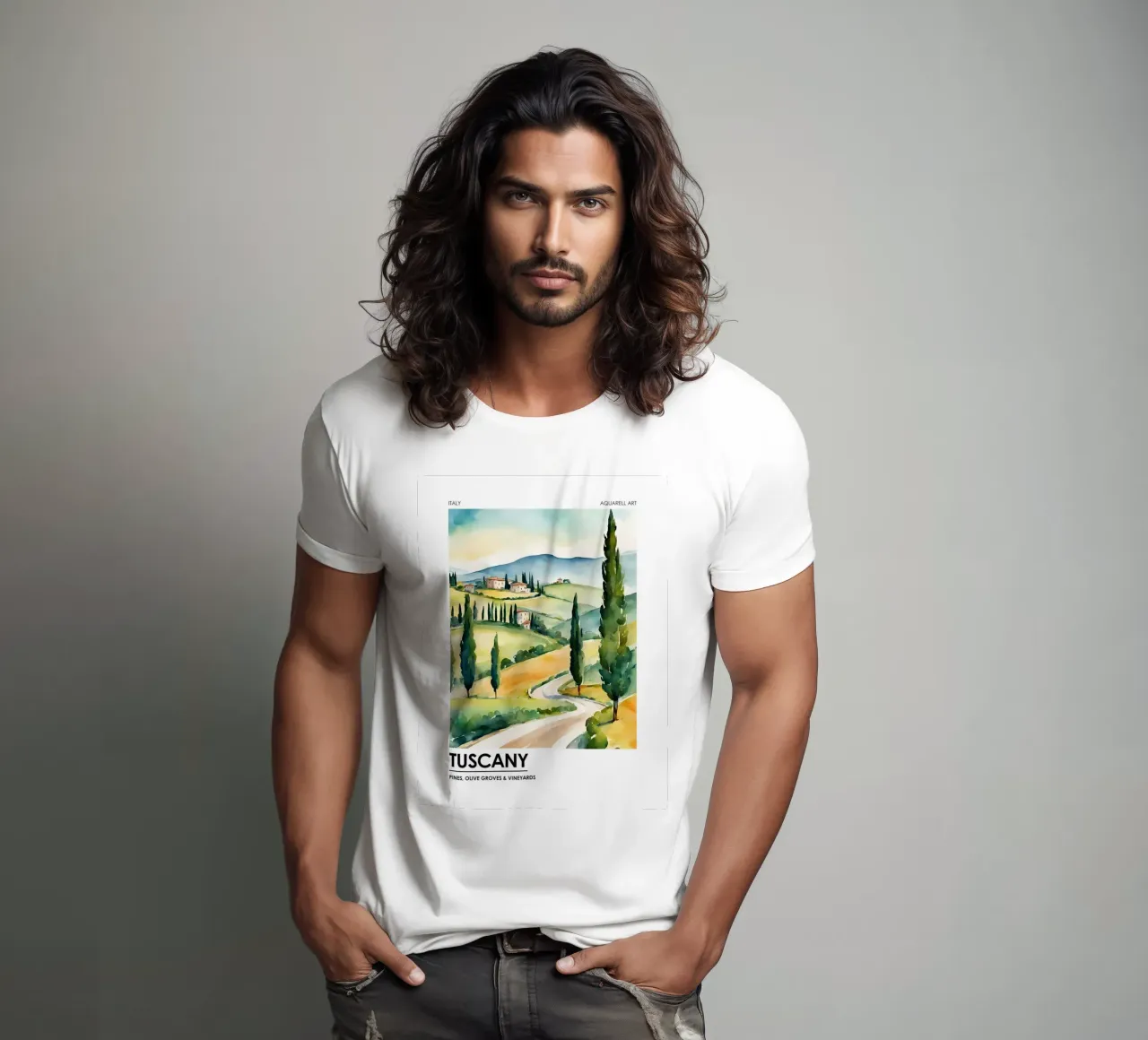 Toscana - Pinos, olivares y viñedos camiseta de leslie shop