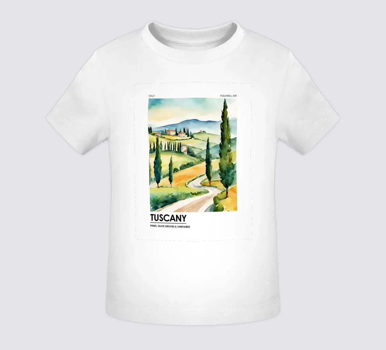Toscana - Pini, oliveti e vigneti maglietta neonato da leslie shop