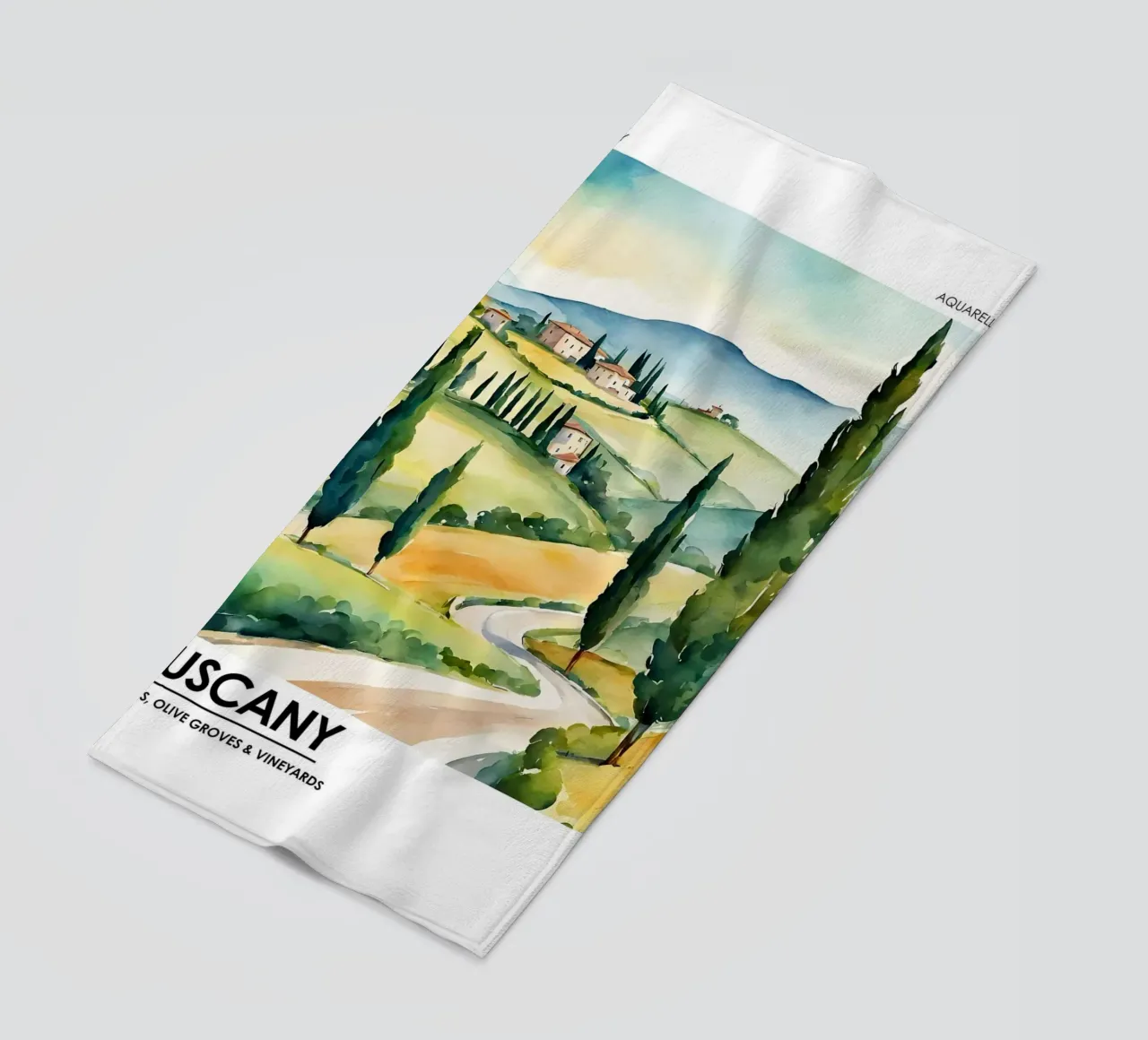 Toscana - Pini, oliveti e vigneti telo mare da leslie shop