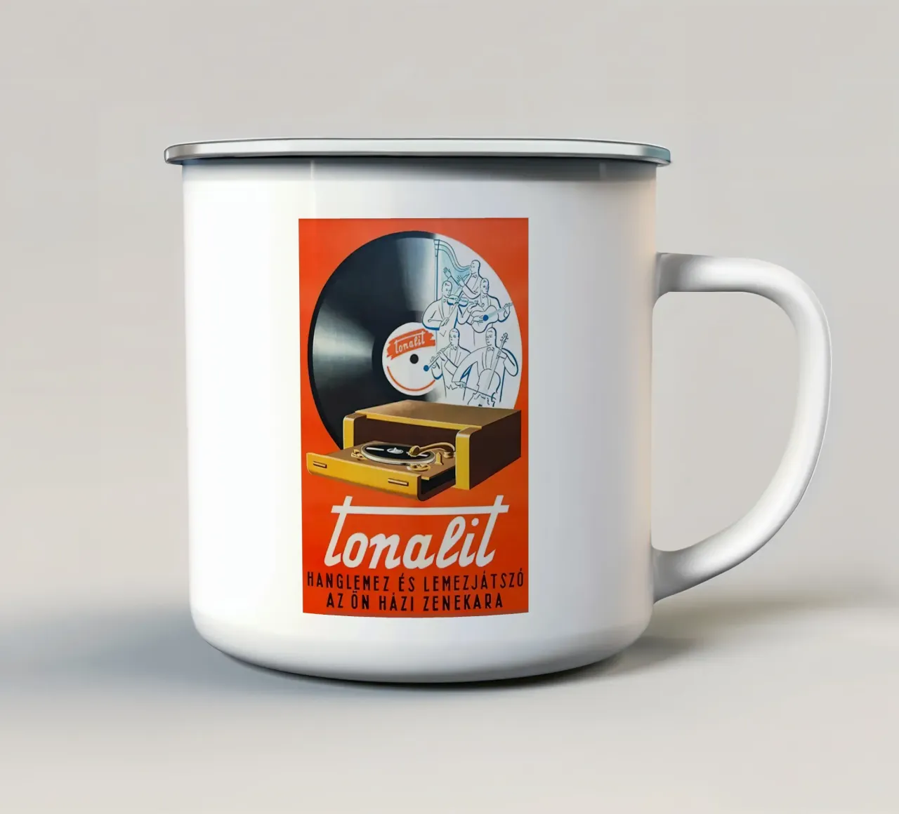 Disco in vinile tazza in smalto da leslie shop
