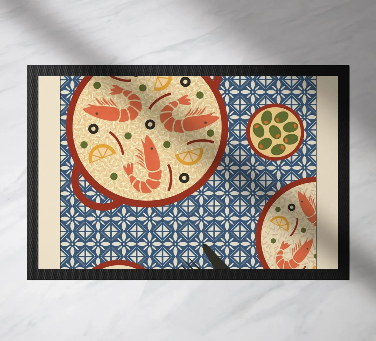 We made something nice - The Paella Print doormat by leslie shop