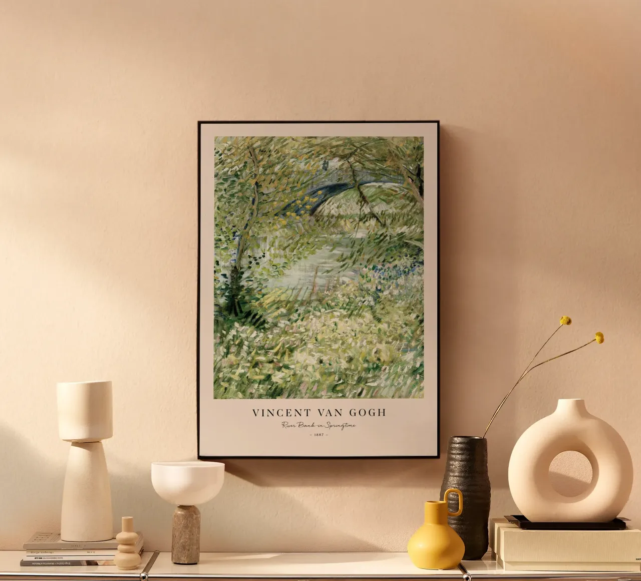 Van Gogh - River Bank in Springtime Print acrylic glass by leslie shop