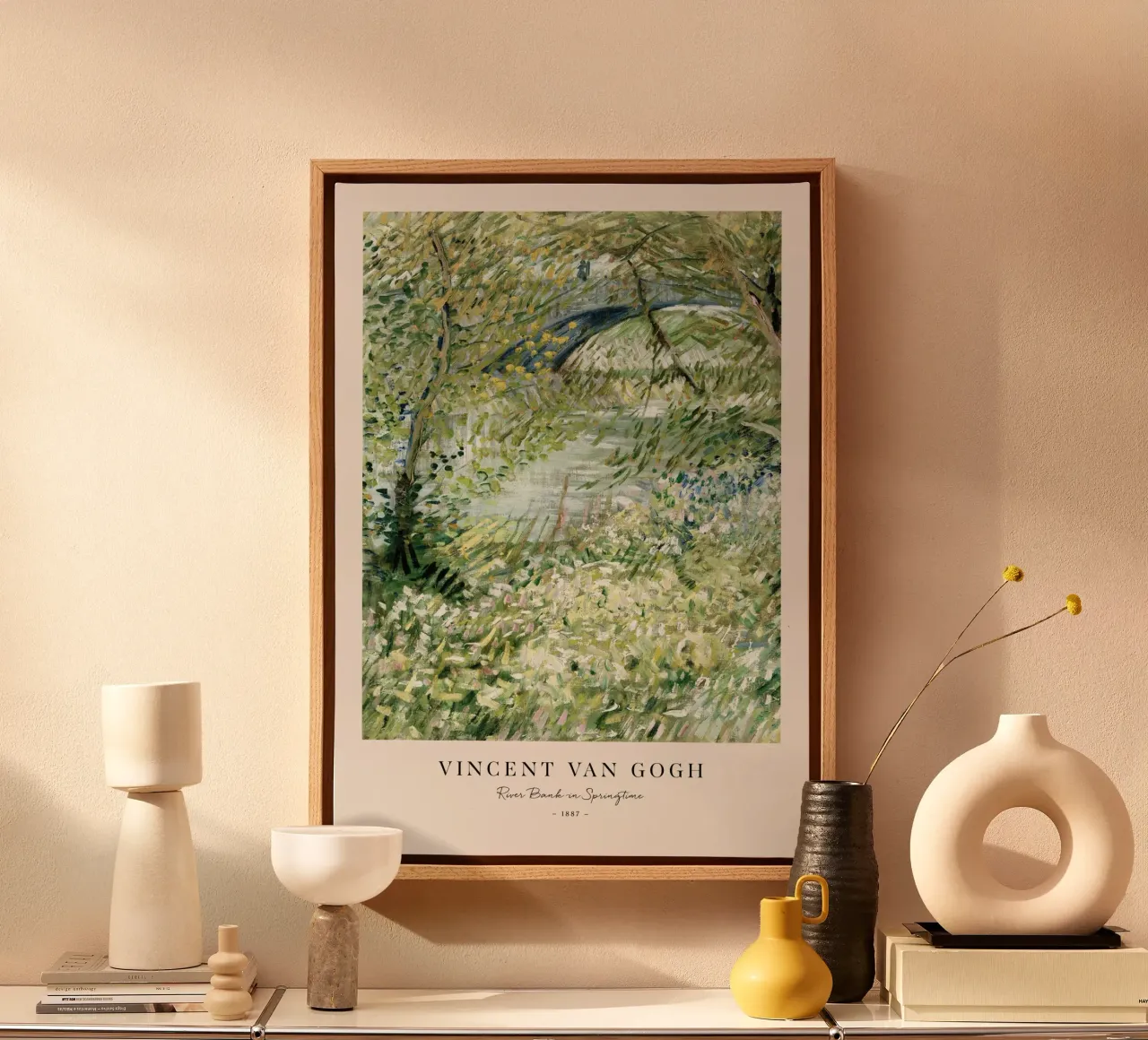 Van Gogh - River Bank in Springtime Print canvas by leslie shop