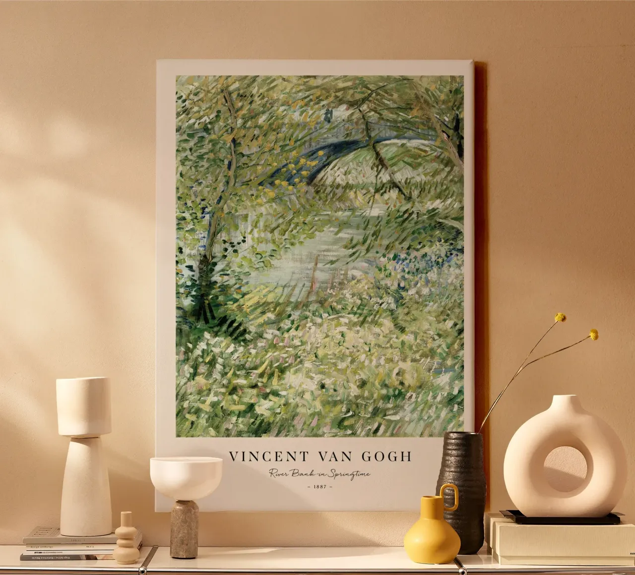 Van Gogh - River Bank in Springtime Print canvas by leslie shop