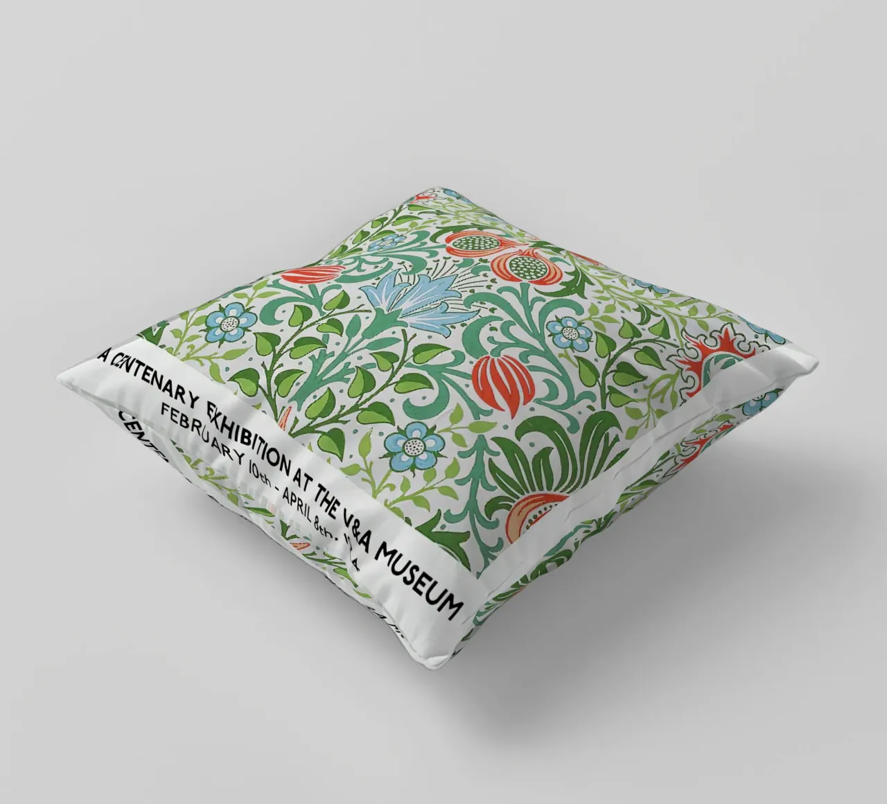 William Morris Centenary Exhibition Poster (Persian Flower) decorative cushion by leslie shop