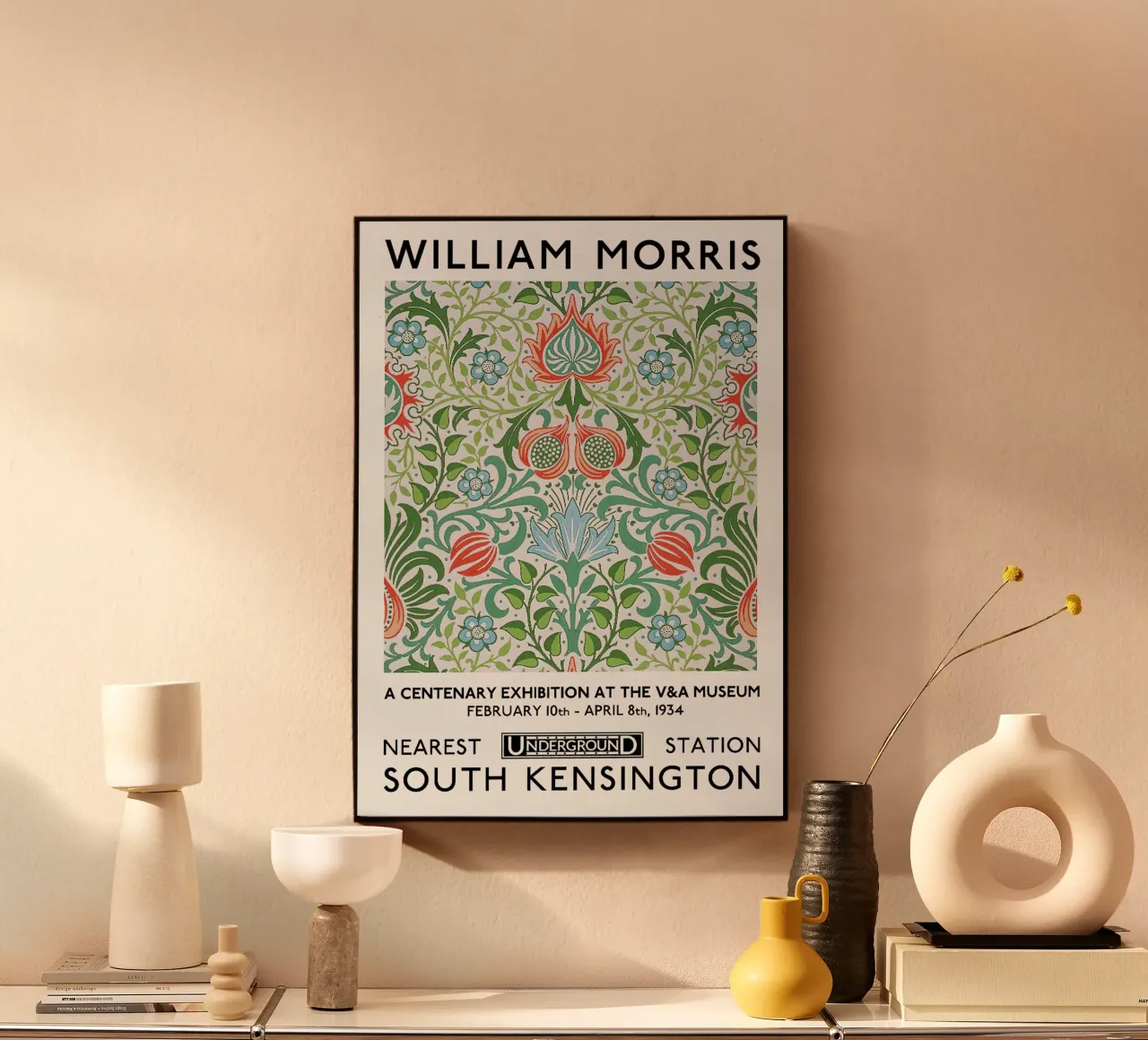 William Morris Centenary Exhibition Poster (Persian Flower) acrylic glass by leslie shop