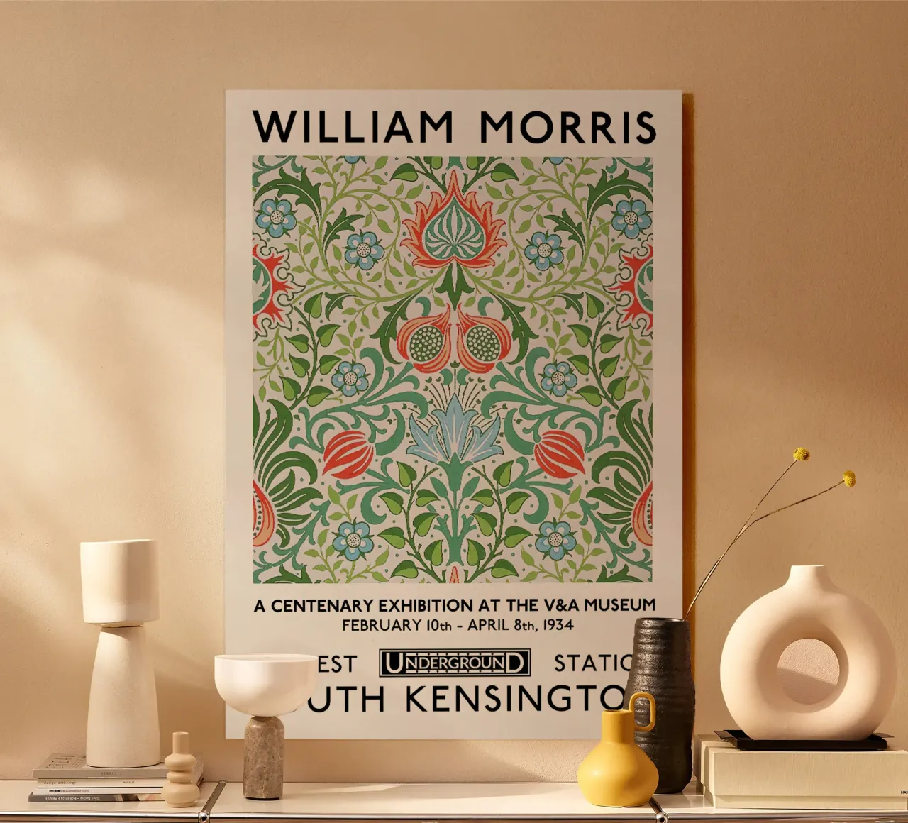 William Morris Centenary Exhibition Poster (Persian Flower) acrylic glass by leslie shop
