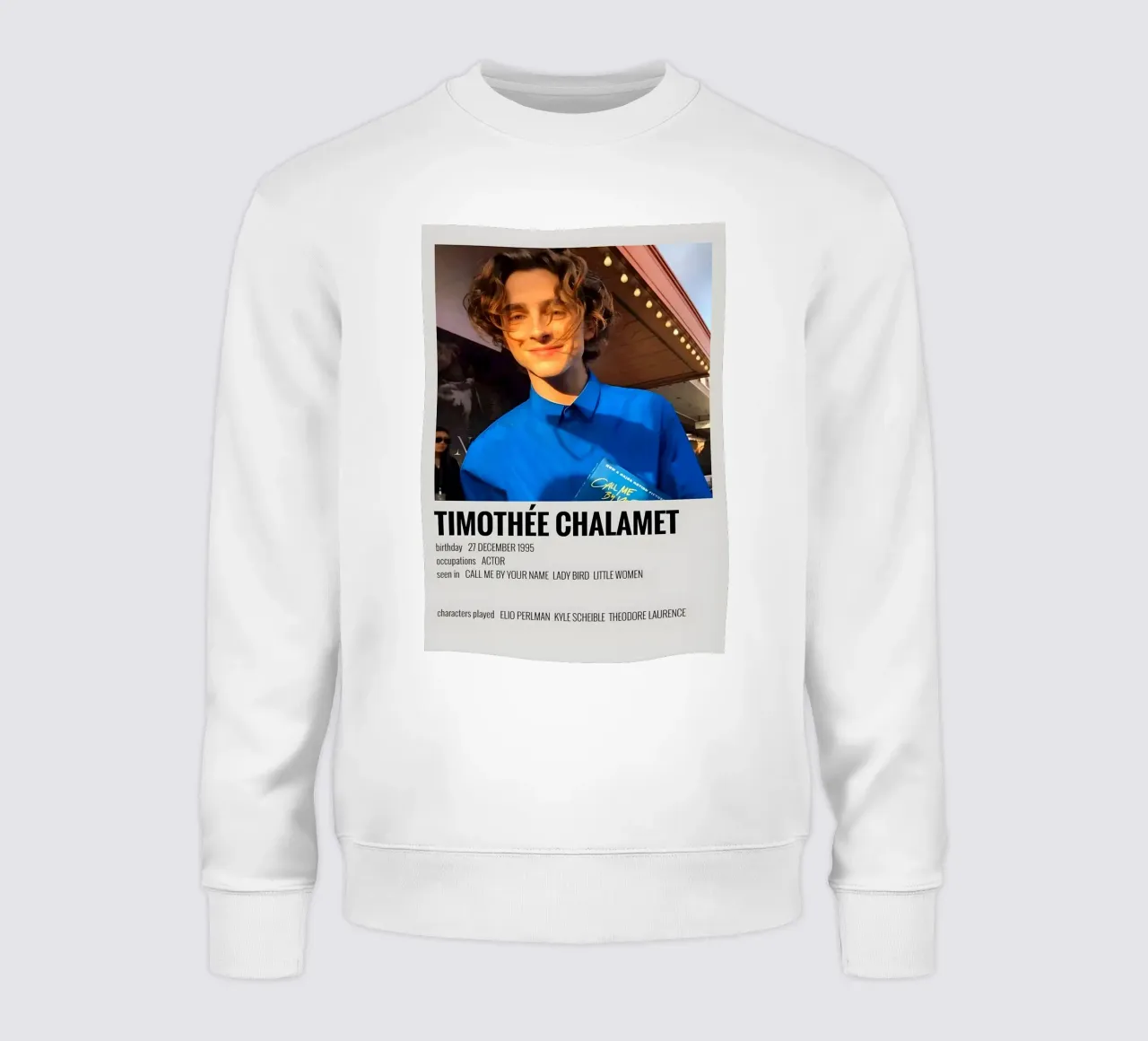 TIMOTHÉE CHALAMET felpa da MVFminimalist