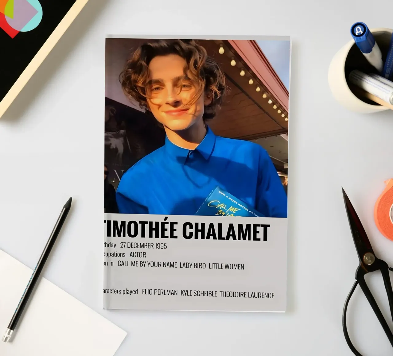 TIMOTHÉE CHALAMET notebook by MVFminimalist