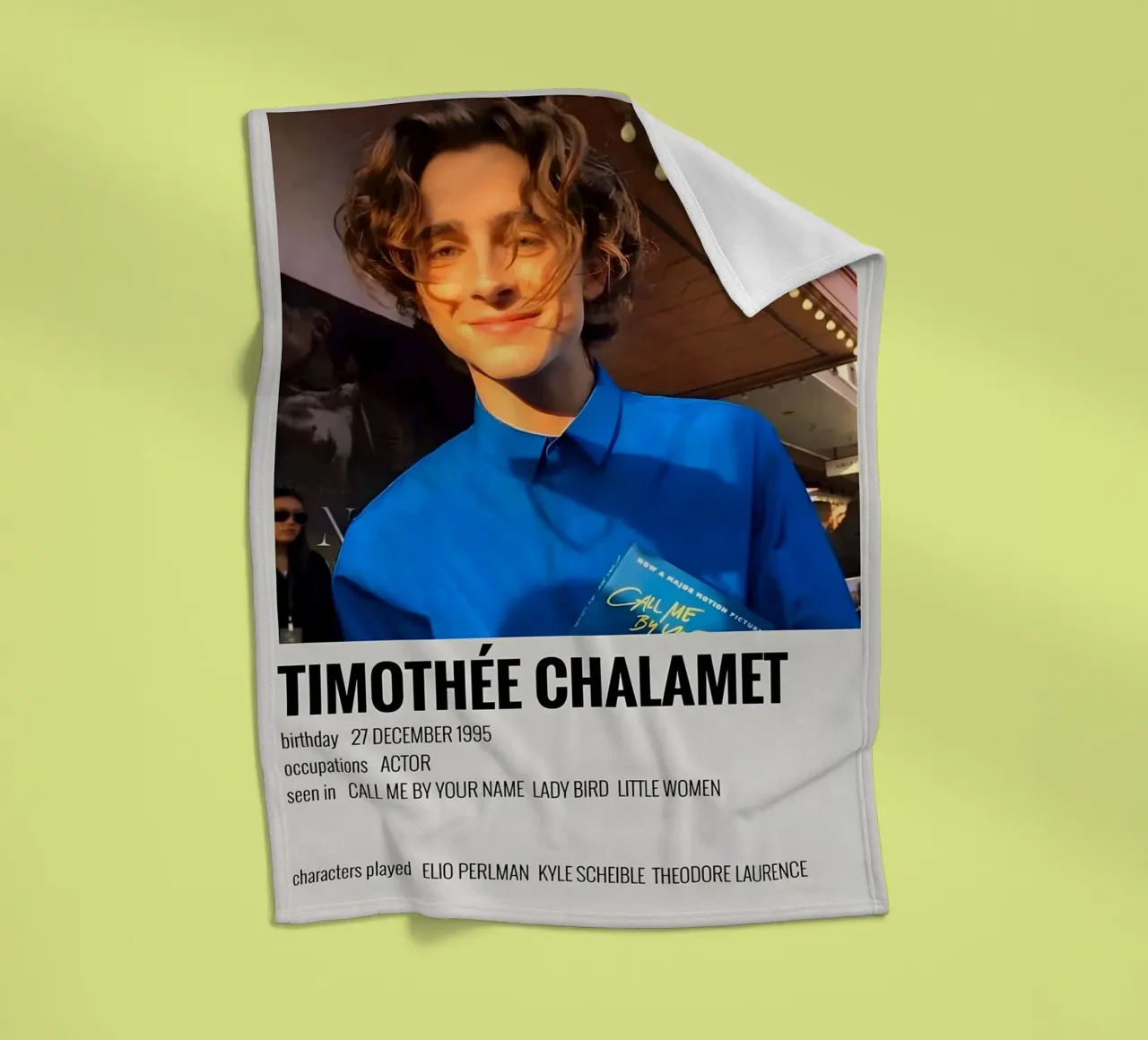 TIMOTHÉE CHALAMET coperta in pile da MVFminimalist