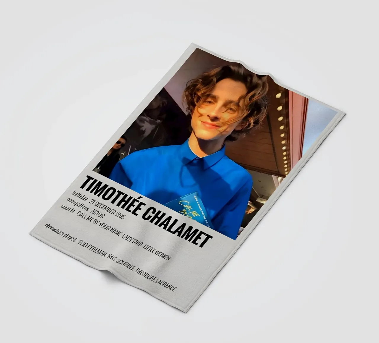 TIMOTHÉE CHALAMET coperta in pile da MVFminimalist