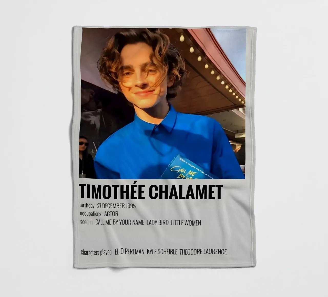 TIMOTHÉE CHALAMET coperta in pile da MVFminimalist