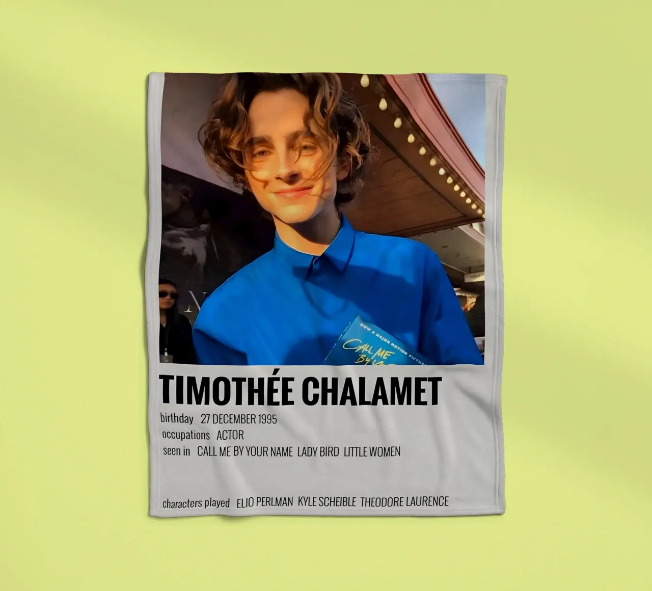 TIMOTHÉE CHALAMET coperta in pile da MVFminimalist