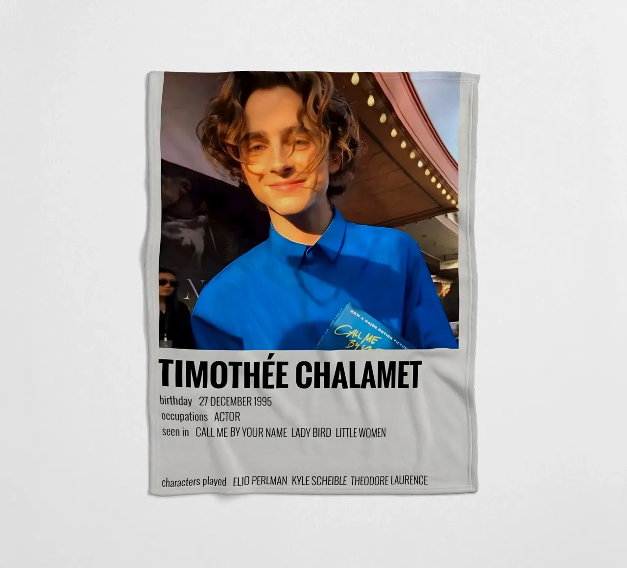 TIMOTHÉE CHALAMET coperta in pile da MVFminimalist