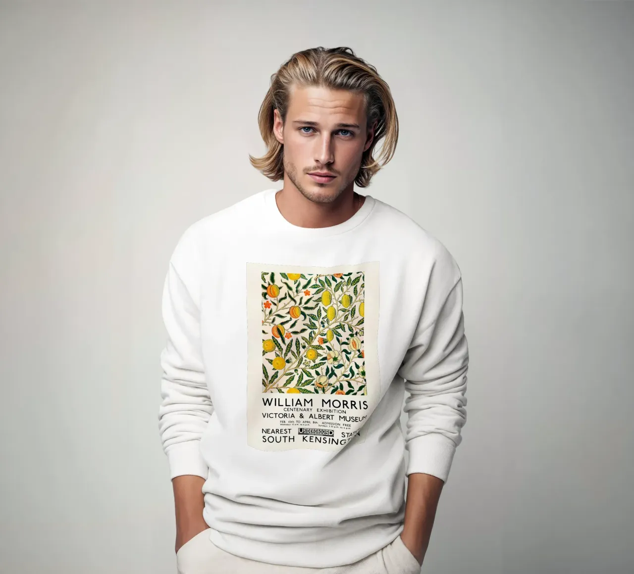 William Morris Citrus Pattern - Cartel de exposición sudadera de leslie shop