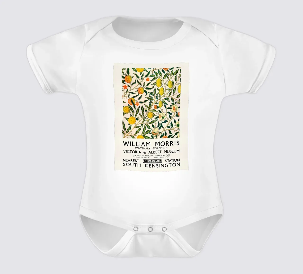 William Morris Citrus Pattern - Poster per la mostra body neonato maniche corte da leslie shop