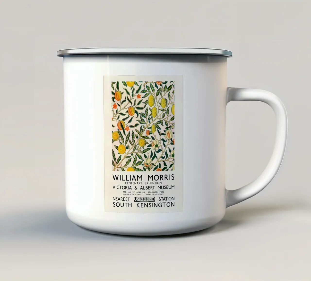 William Morris Citrus Pattern - Poster per la mostra tazza in smalto da leslie shop