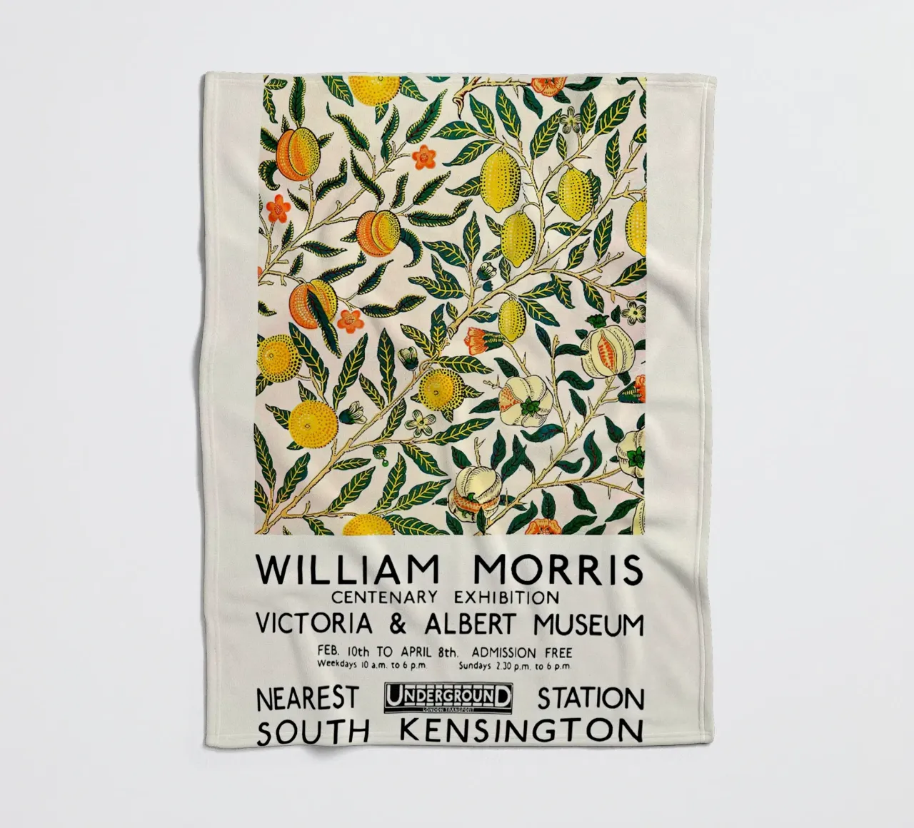 William Morris Citrus Pattern - Poster per la mostra coperta in pile da leslie shop