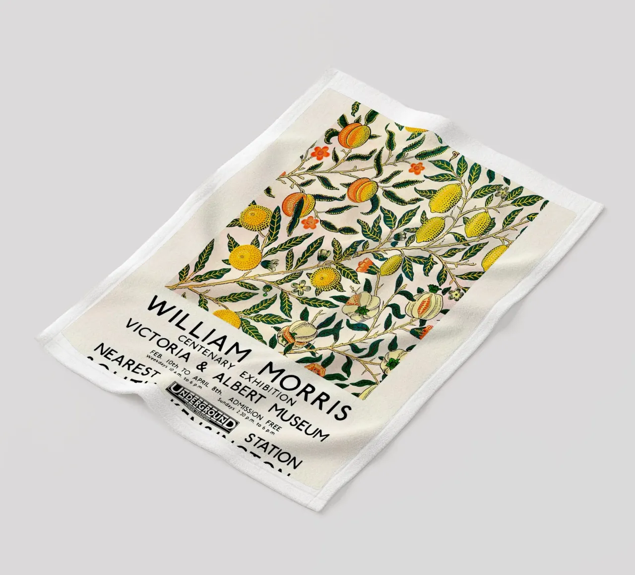 William Morris Citrus Pattern - Poster per la mostra coperta in pile da leslie shop