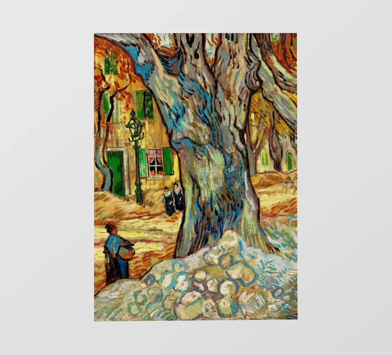 figura femminile sotto un grande albero telo in pvc da cloud shop