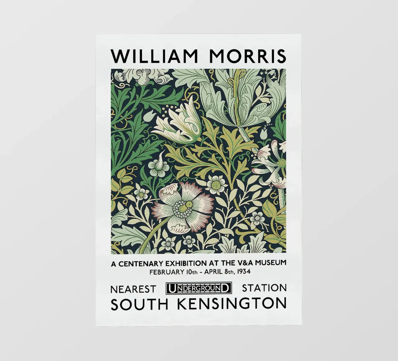 Poster della mostra William Morris - Compton pellicola backlit da leslie shop