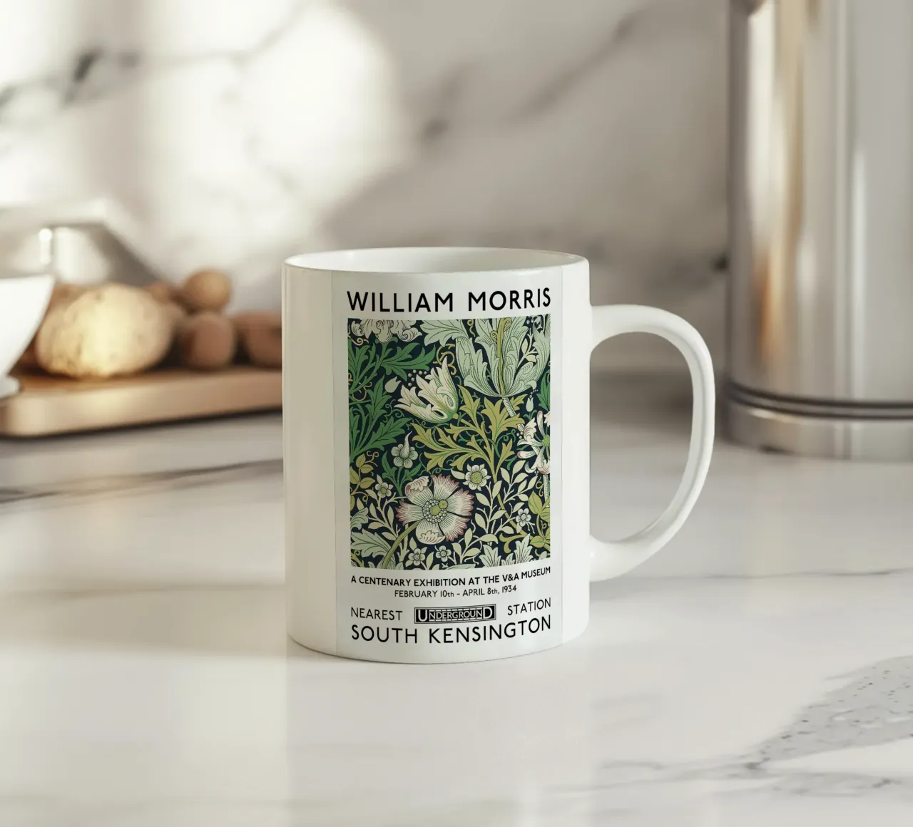 Poster della mostra William Morris - Compton tazza in ceramica da leslie shop