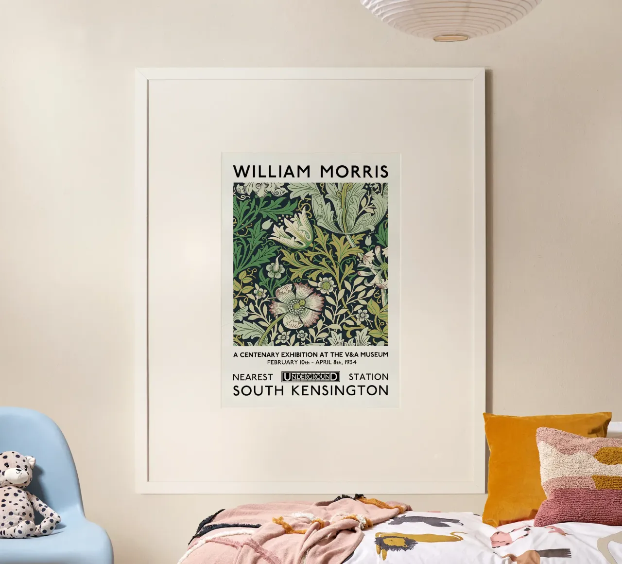 Poster della mostra William Morris - Compton poster con telaio in legno da leslie shop