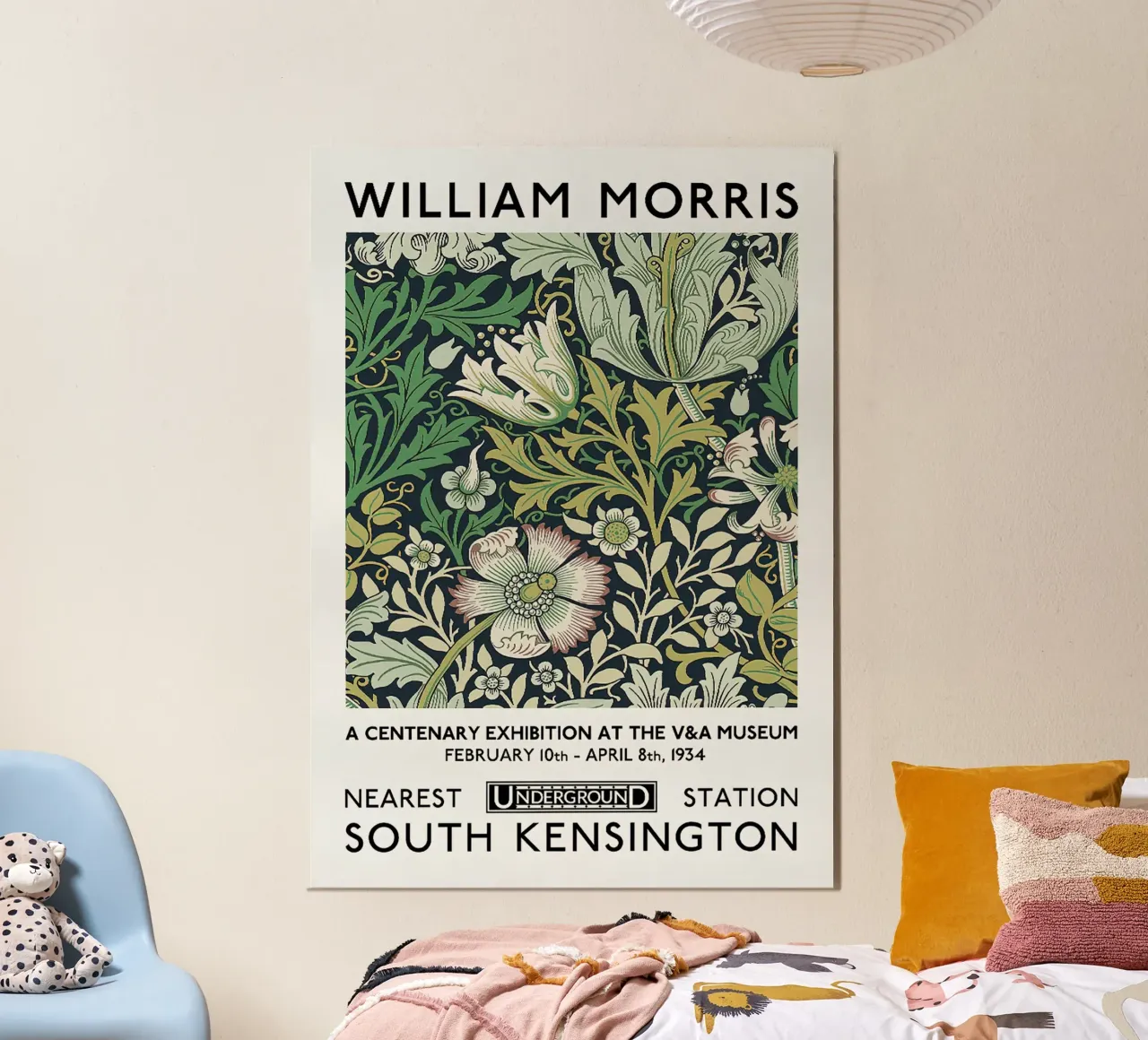 Poster della mostra William Morris - Compton poster con telaio in legno da leslie shop