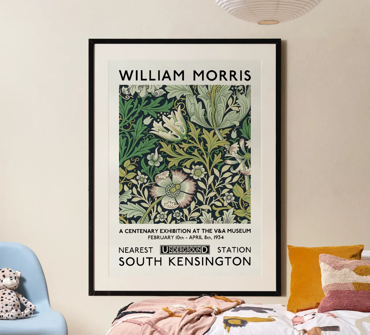Poster della mostra William Morris - Compton poster con telaio in legno da leslie shop