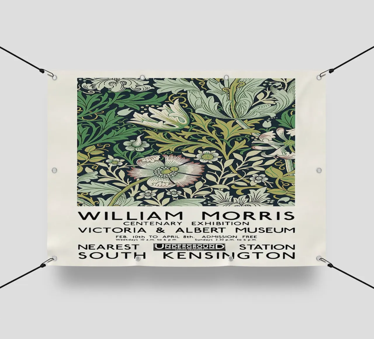 William Morris V and A Museum Exhibition Poster pvc cover by leslie shop
