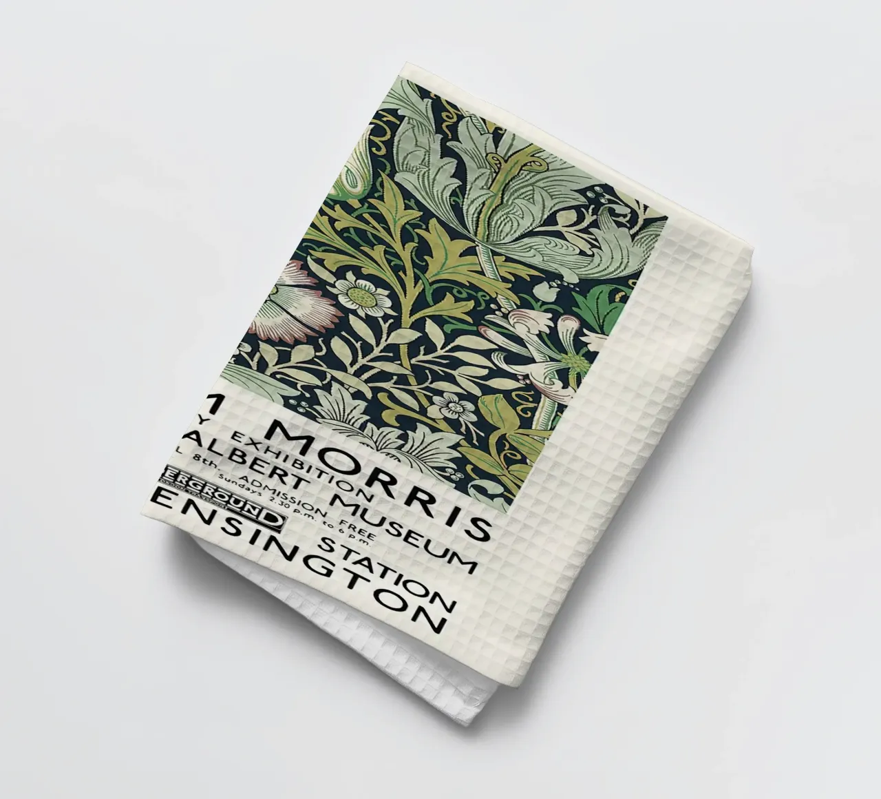 Affiche de l'exposition du musée William Morris V and A torchon de leslie shop