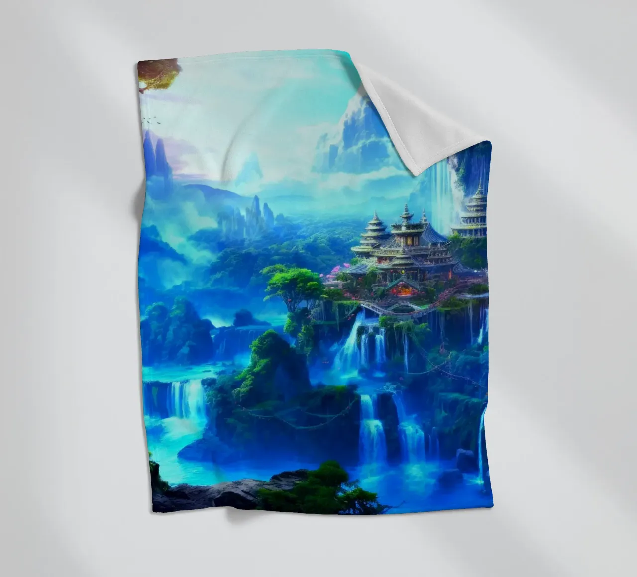 tempio delle cascate coperta in pile da space words