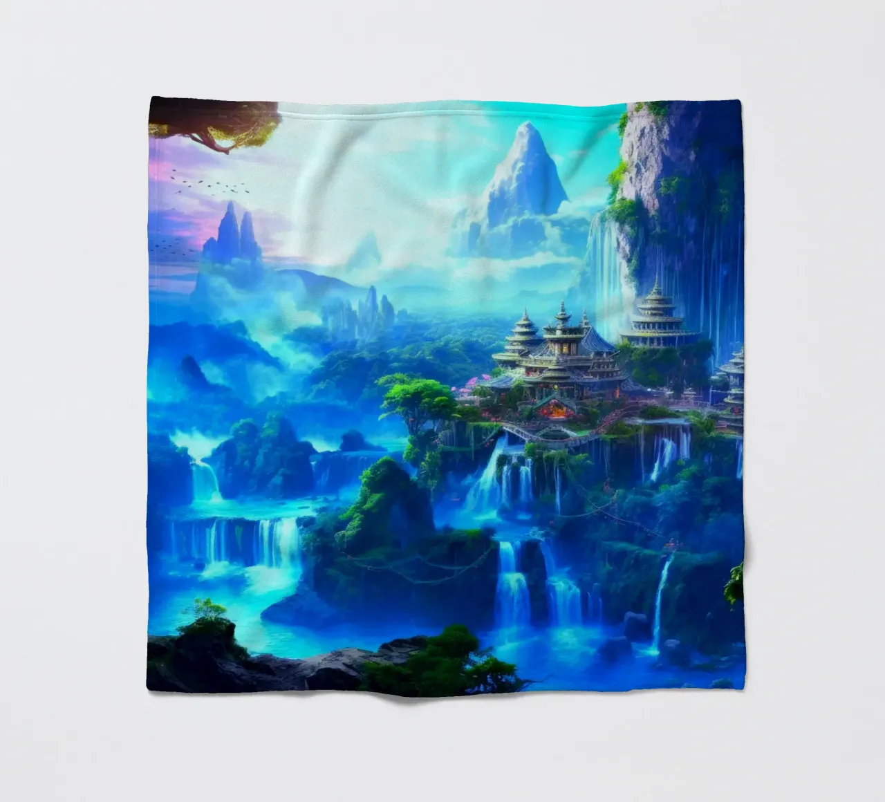 tempio delle cascate coperta in pile da space words