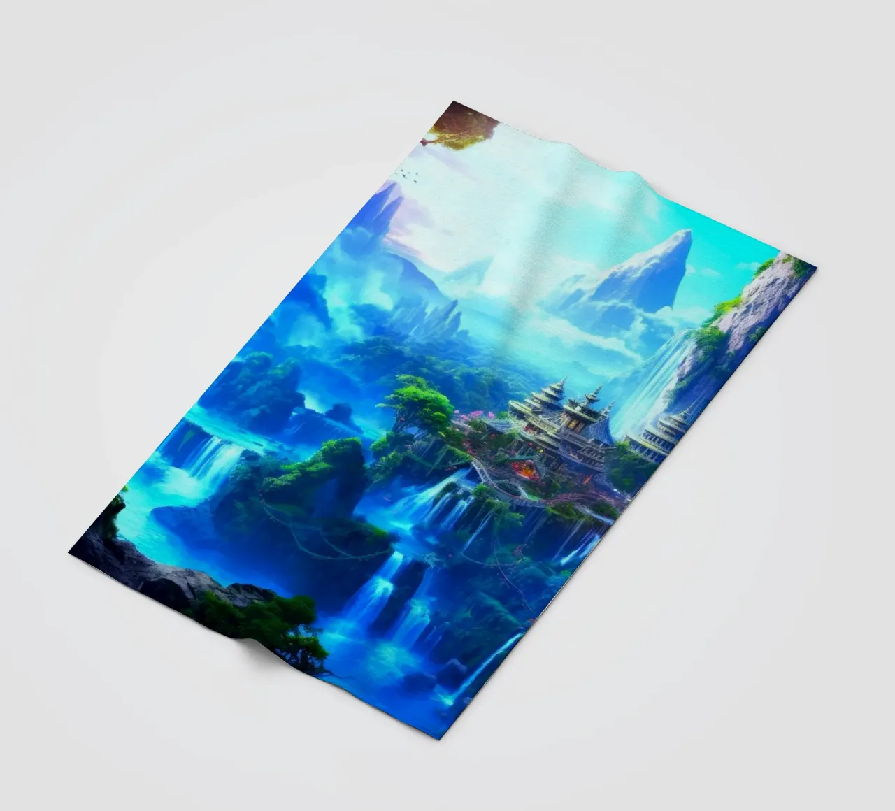 tempio delle cascate coperta in pile da space words